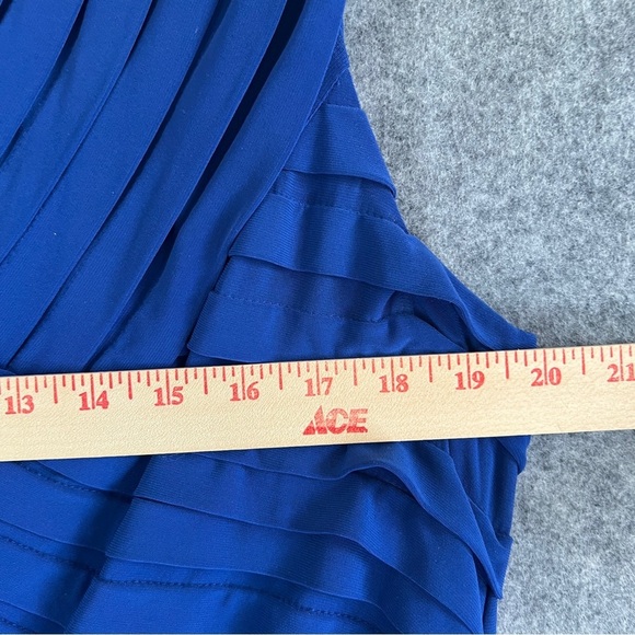 ADRIANNA PAPELL WOMAN Shutter Pleat Jersey Dress Electric Blue Size 16W - Picture 7 of 11
